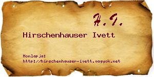 Hirschenhauser Ivett névjegykártya